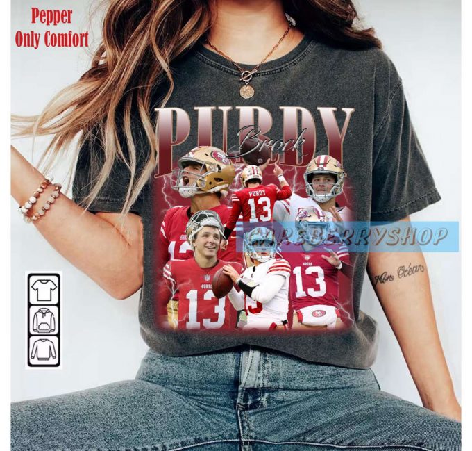 Brock Purdy Vintage Football Tee: Retro Unisex Graphic Shirt For Football Fans! 2