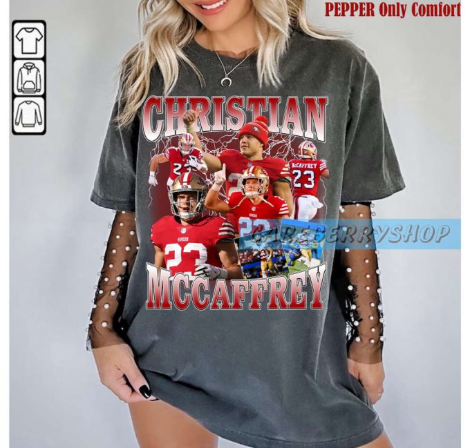 Vintage Christian Mccaffrey Shirt: Retro 90S Graphic Tee For Football Fans 2