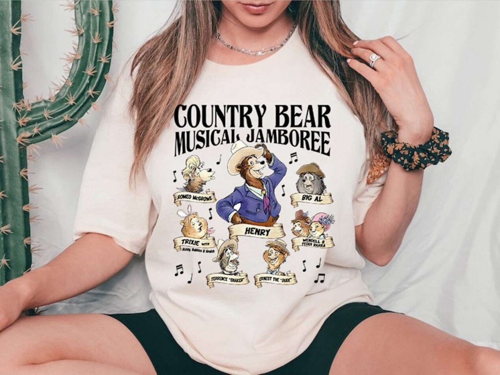 Vintage Country Bear Jamboree Musical Characters Tee - Disneyland Poster Tee For Family Vacation 2024 2