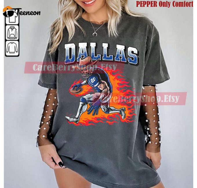 Vintage Dallas Cowboys Skull Sweatshirt: Retro Fan Gear For Dallas Football Enthusiasts 1