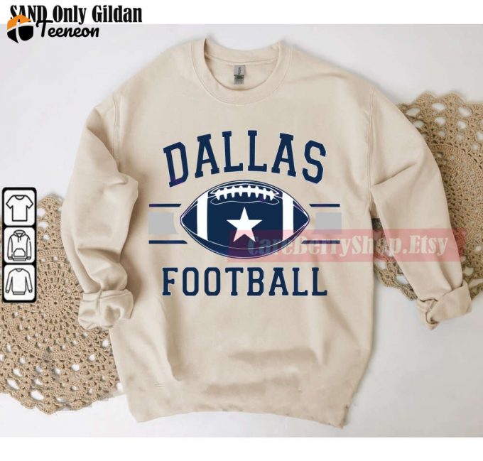 Vintage Dallas Football Team Sweatshirt: Cowboys Fan Retro Shirt - Get Your Classic Cowboys Gear Now! 1