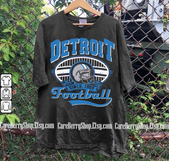 Vintage Detroit Football Est 1929 Sweatshirt: Stylish Crewneck For Sunday Games Perfect Detroit Football Fan Gift 2