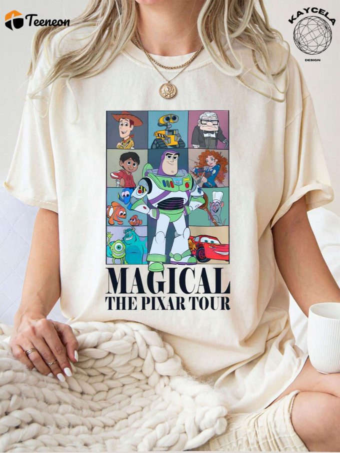 Vintage Disney Magical The Pixar Tour Shirt: Concert Music Sweatshirt Featuring Iconic Disney Pixar Characters From Toy Story 1