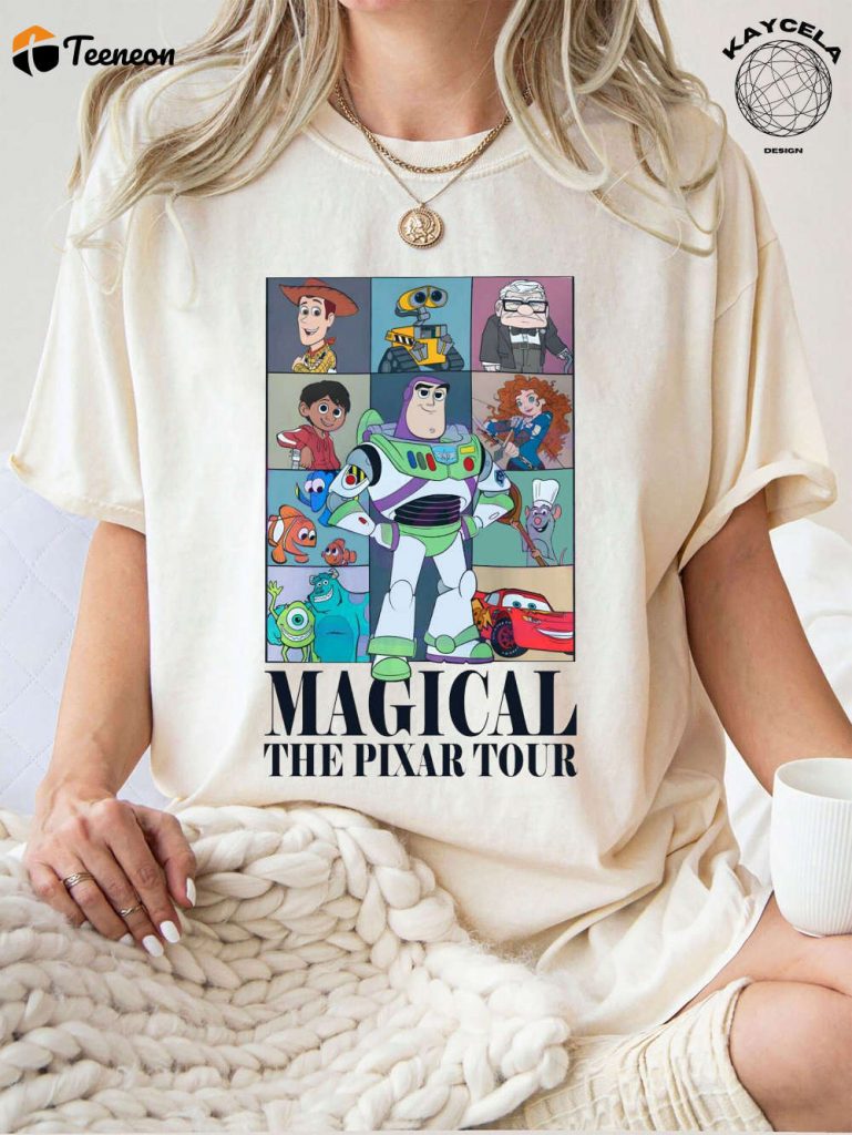 Vintage Disney Magical The Pixar Tour Shirt: Concert Music Sweatshirt Featuring Iconic Disney Pixar Characters From Toy Story 3