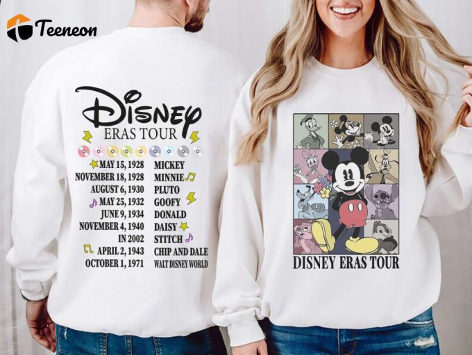 Vintage Disneyland Eras Tour Mickey Mouse Sweatshirt - Retro Walt Disneyworld Shirt 1