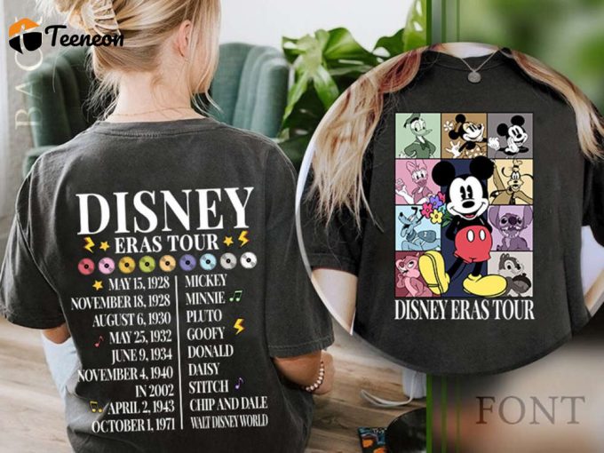 Vintage Disneyland Eras Tour Shirt - Mickey &Amp;Amp; Friends Retro Music Concert Tee 1