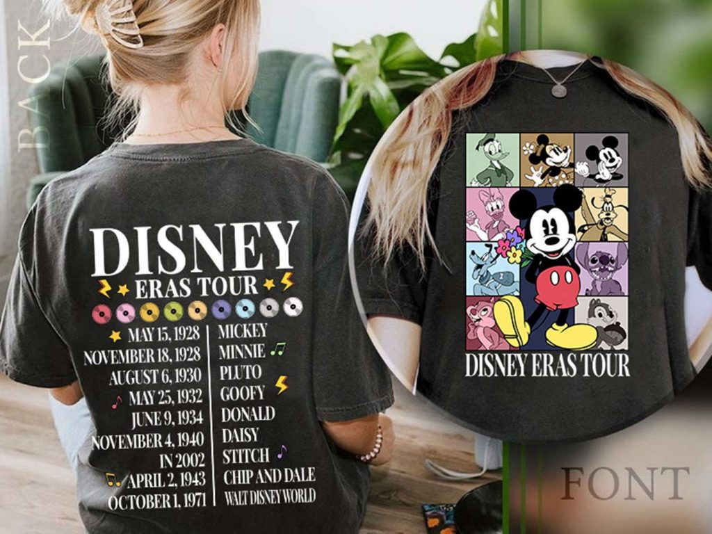 Vintage Disneyland Eras Tour Shirt - Mickey &Amp; Friends Retro Walt Disneyworld Concert Music 2