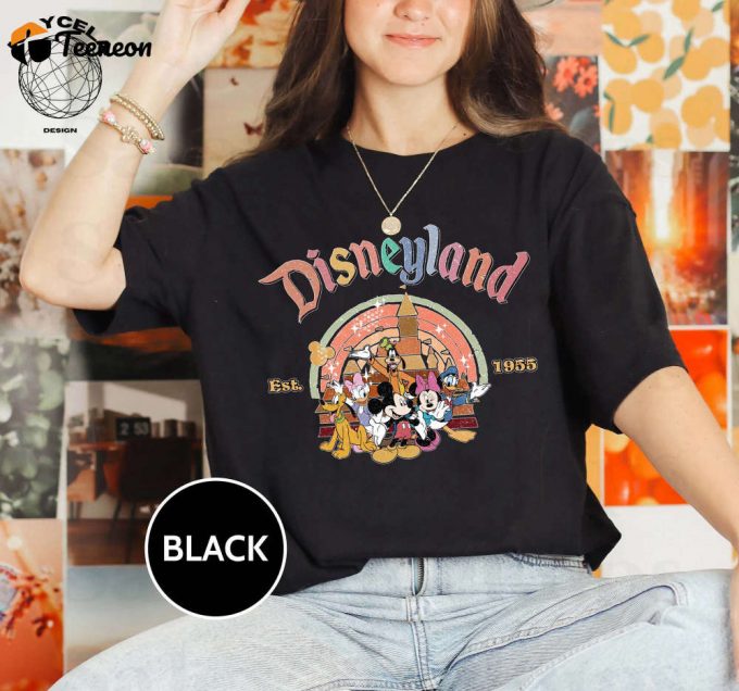 Vintage Disneylandt 1955 Shirt Authentic Disneyland Shirt For Disney Trip Mickey And Friends Design Disney World Souvenir Shirt 1