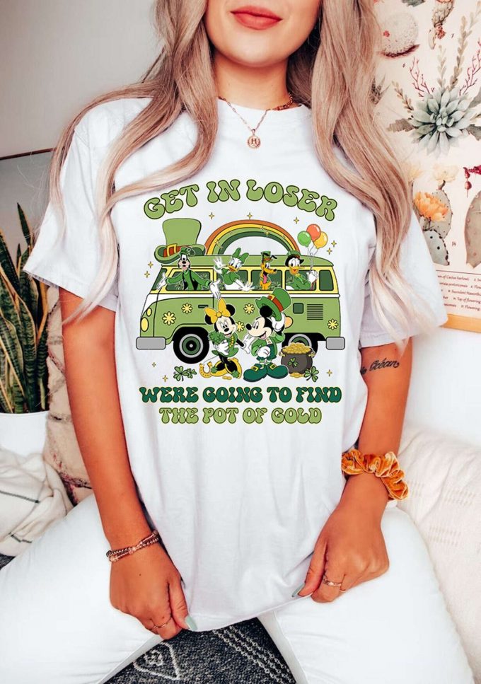 Vintage Get In Loser St Patricks Day Shirt - Mickey &Amp;Amp; Friends Shamrock Irish Lucky Tees 1