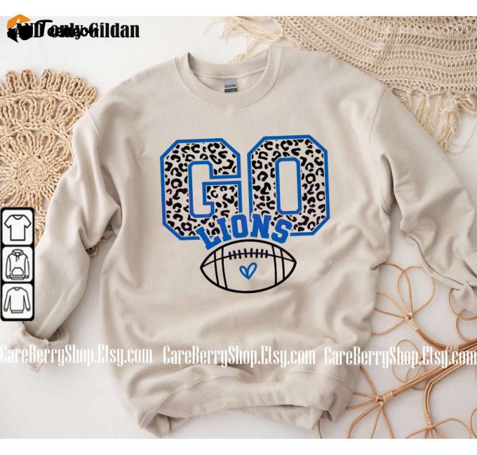 Vintage Go Detroit Leopard Football Sweatshirt - Stylish Detroit Football Fan Gift 1