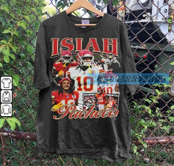 Vintage Isiah Pacheco Shirt: Retro Unisex Graphic Tee For Football Fans 2