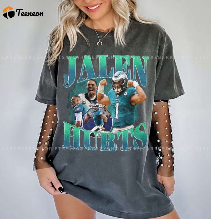 Vintage Jalen Hurts Football Tshirt: 90S Bootleg Style Sweatshirt &Amp;Amp; Fan Gift 1