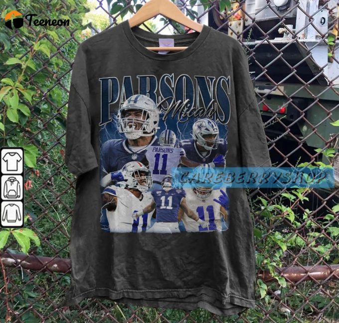 Vintage Micah Parsons Football Shirt: Retro Sweatshirt &Amp;Amp; Bootleg Design For American Football Fans 1