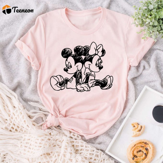 Vintage Mickey And Minnie Shirt: Sketch Design For Disney Family Vacation - Disney Kids Shirt Disneyworld 1