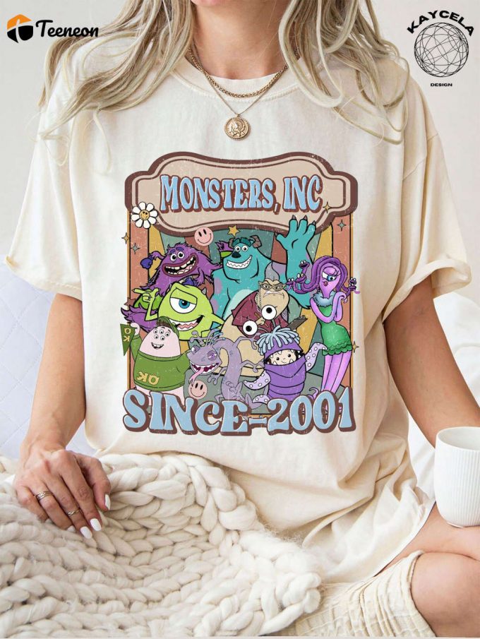 Vintage Monsters Inct 2001 Shirt - Disney Monster Movie T-Shirt With Cute Monsters Inc Design Monsters Inc Shirt For Fans Trendy Vintage Monster Inc Tshirt Shop Now 1