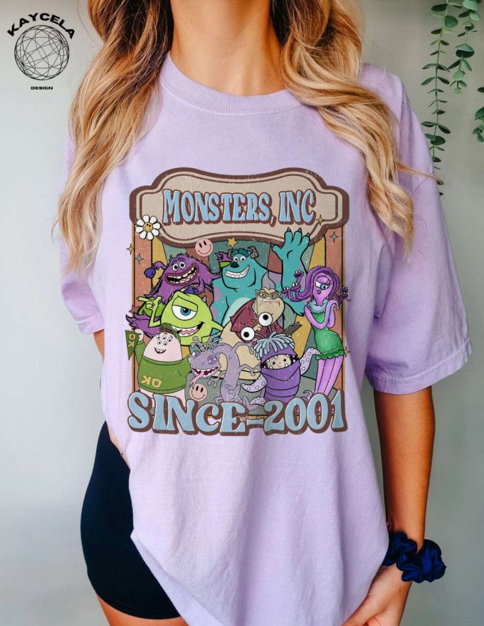 Vintage Monsters Inct 2001 Shirt - Disney Monster Movie T-Shirt With Cute Monsters Inc Design Monsters Inc Shirt For Fans Trendy Vintage Monster Inc Tshirt Shop Now 2