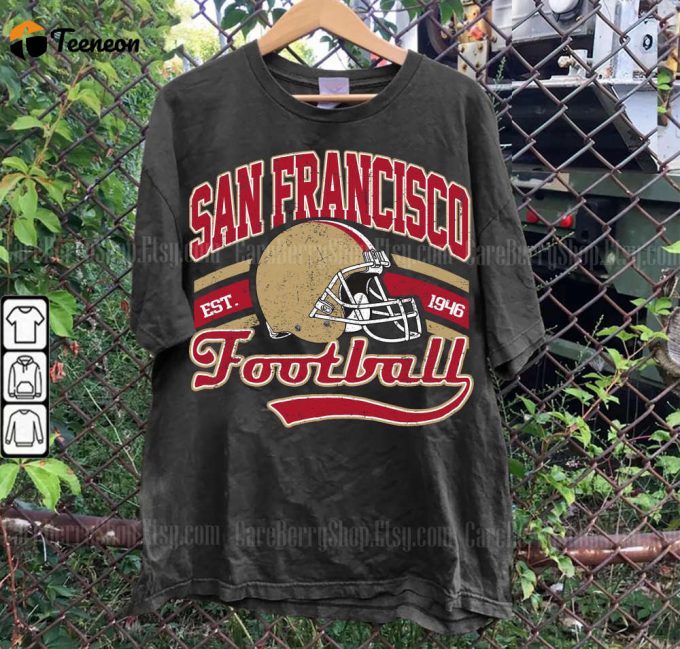 Vintage San Francisco Football Crewneck Sweatshirt - Retro 49Ers Gift 1