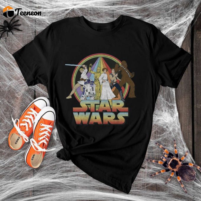 Vintage Star Wars Shirt - Retro Rainbow Group T With Disney - Perfect Star Wars Gift 1