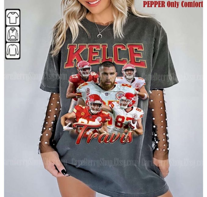 Vintage Travis Kelce Shirt: Retro 90S Football Fan Tee 2