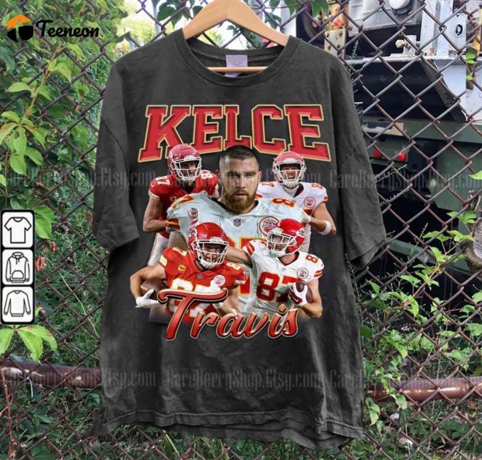 Vintage Travis Kelce Shirt: Retro 90S Football Fan Tee 1