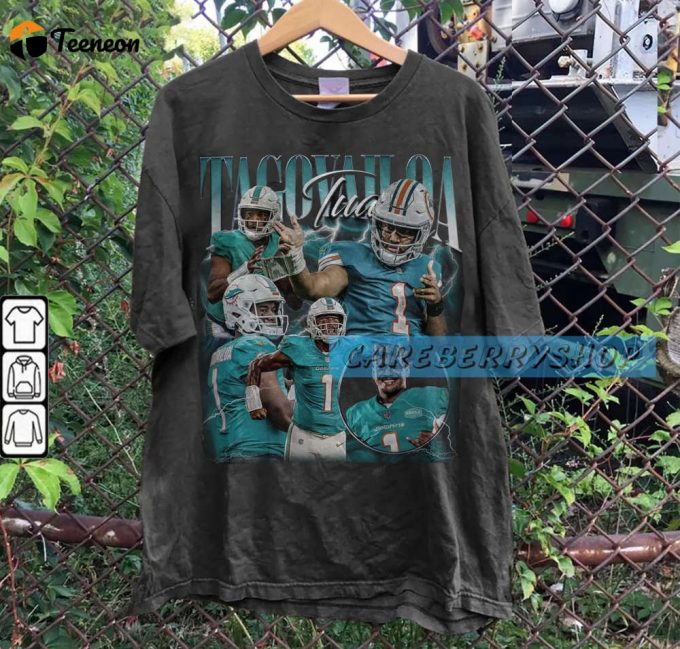 Tua Tagovailoa Vintage Football Shirt: Vintage Bootleg Sweatshirt For American Football Fans 1