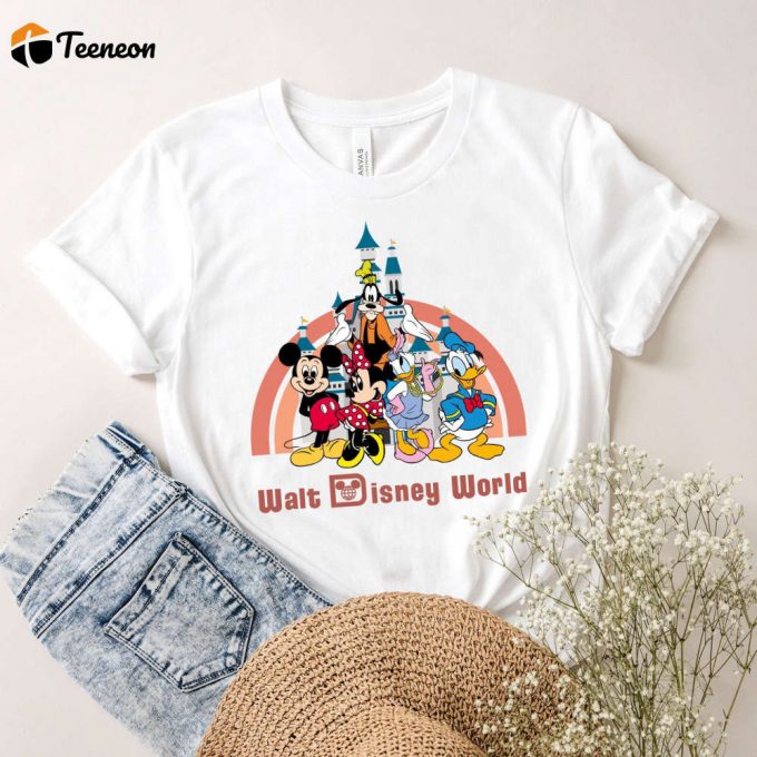 Vintage Walt Disney World Shirt - Retro Mickey Friends Castle - Family Vacation 2024 1