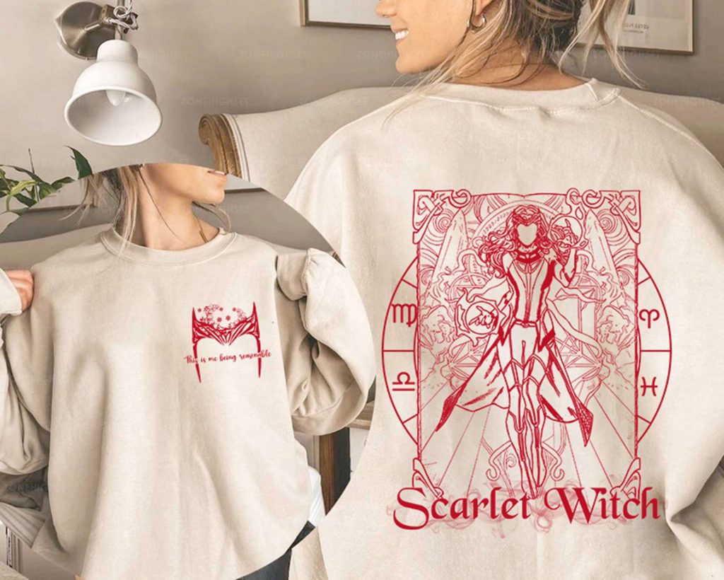 Wanda Maximoff T-Shirt &Amp; Sweatshirt: Super Hero Tee Avengers Sweatshirt Scarlet Witch - 1989 Style 2