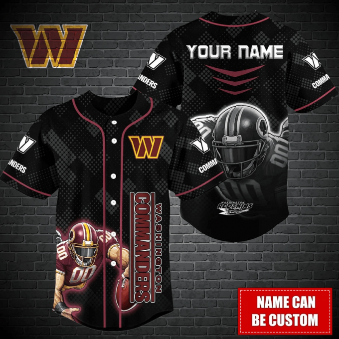 Washington Commanders Personalized Baseball Jersey Gift For Men Dad 2