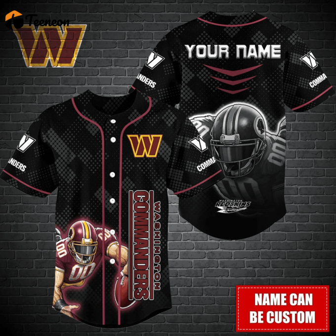 Washington Commanders Personalized Baseball Jersey Gift For Men Dad 1