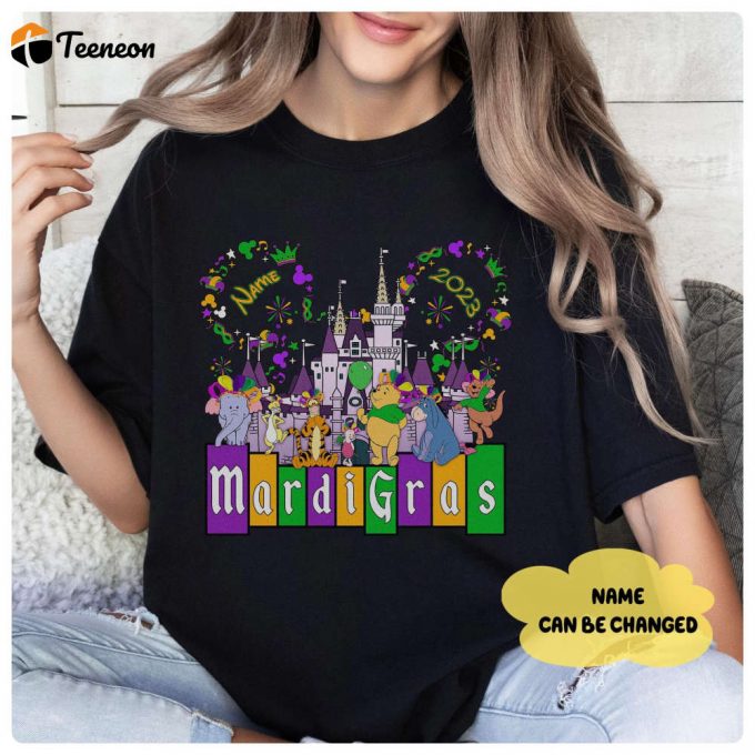 Winnie The Pooh Mardi Gras 2024 Shirt - Fat Tuesday Disneyland Custom Shirt For Wdw Family Trip &Amp;Amp; Magic Kingdom 1