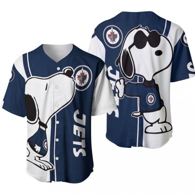 Winnipeg Jets Snoopy Lover Printed Baseball Jersey - Gift For Women Men 2