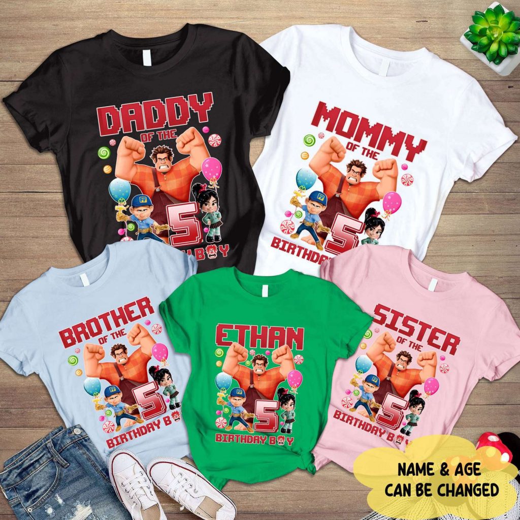 Wreck It Ralph Birthday Shirt | Vanellope Von Schweetz Shirt | Family Wreck It Ralph Birthday Shirts | Mickey Personalized Birthday Shirt 2