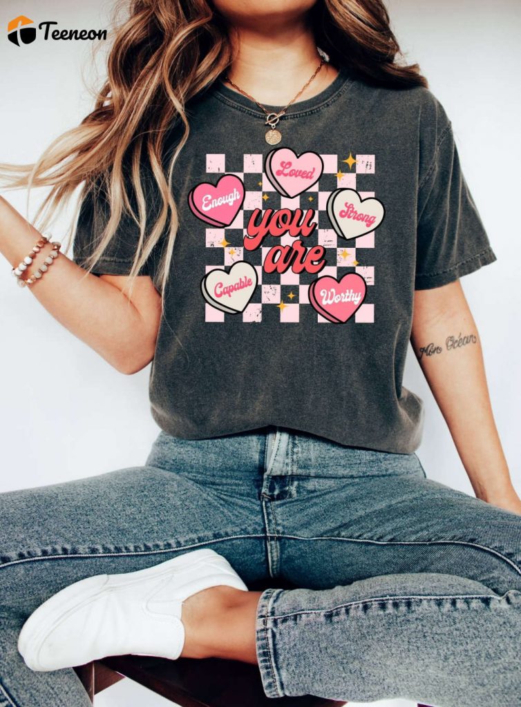 You Are Loved T-Shirt: Retro Valentines Day Teacher &Amp; School Heart Shirt - Motivational &Amp; Inspirational Sayings 3