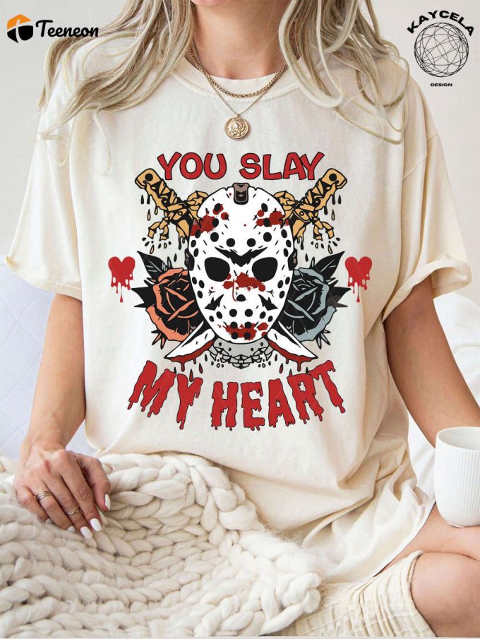 You Slay My Heart Shirt: Embrace Horror On Valentine S Day With Creepy Valentine Sweater - Perfect Horror Fan Gift &Amp;Amp; Unique Valentine Shirt 1