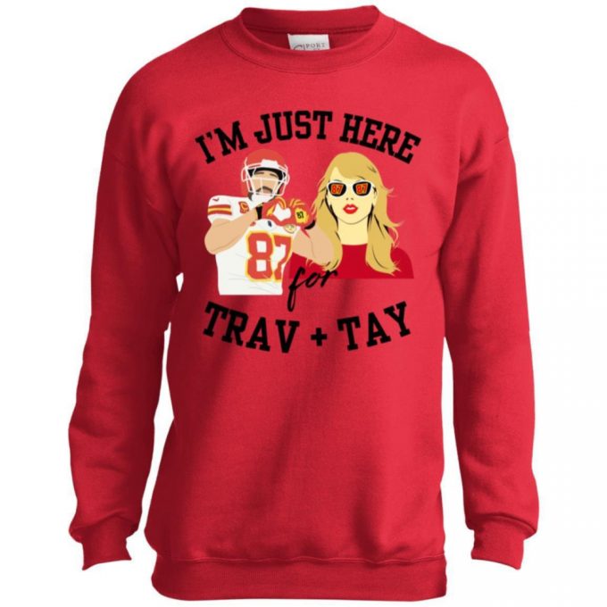 Youth Trav And Tay Swifty Crew Neck Chiefs Super Bowl Sweatshirt 2