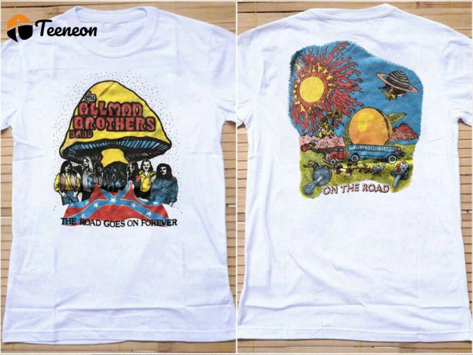 1980 Allman Brothers Band T-Shirt: The Road Goes On Forever - 80S Rock Concert Shirt 1