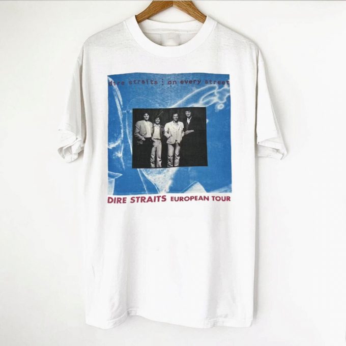 Vintage 1992 Dire Straits On Every Street Tour T-Shirt - European 90S Rock Concert Tee 2