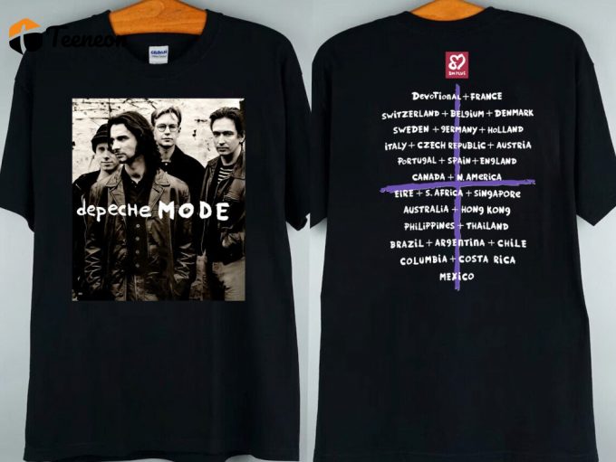 Vintage 1993 Depeche Mode Faith Devotional World Tour T-Shirt: 90S Concert &Amp;Amp; Band Merch Rock Music Shirt 1