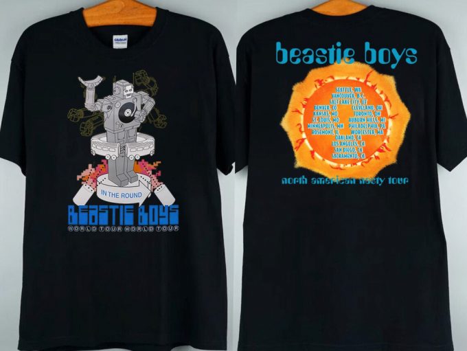 Vintage 1998 Beastie Boys T-Shirt: In The Round World &Amp; Nasty Tour Hip Hop Band Tee 3