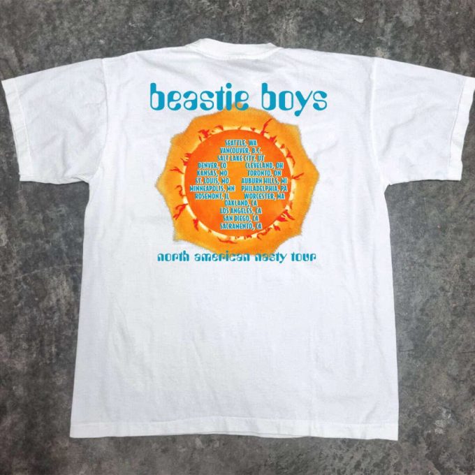 Vintage 1998 Beastie Boys Tour T-Shirt: In The Round &Amp; Nasty North American Hip Hop Band Tee 3