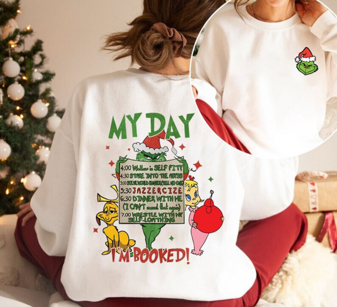 Spread Holiday Cheer With 2-Sided Grinch Christmas Funny Shirt - Perfect Gift For Festive Season! 2