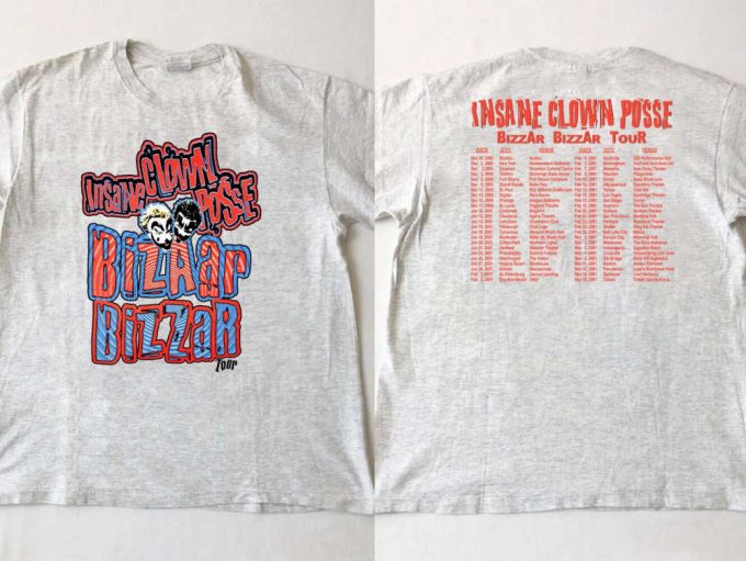 2001 Insane Clown Posse Bizaar Bizzar Tour T-Shirt - Icp Band Tee 00S Hip Hop Rap Shirt 2