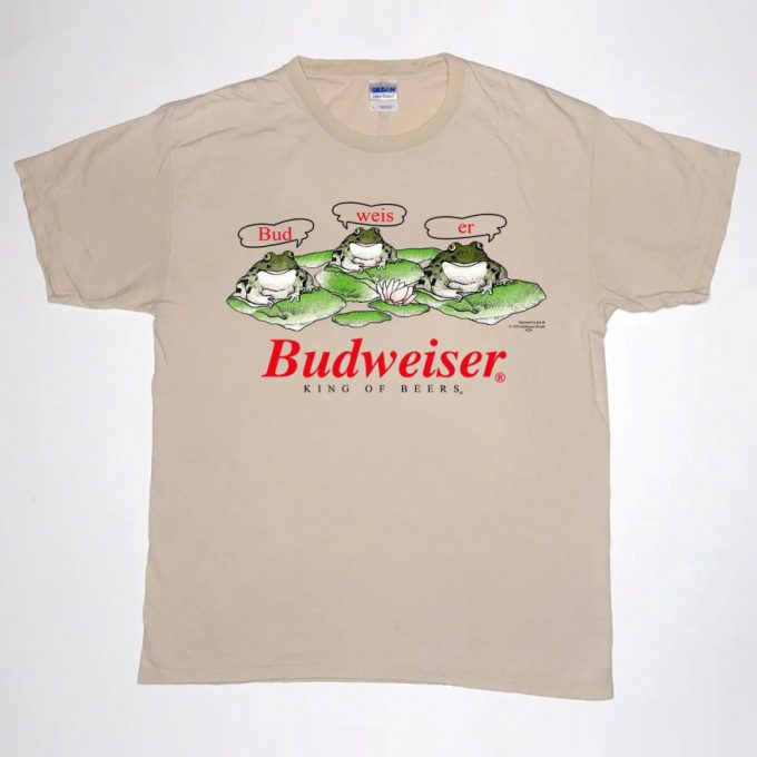 Vintage 95 Beer Frogs T-Shirt: Bud Weis Er Frog King Of Beer 90S Beer Lover Shirt 3