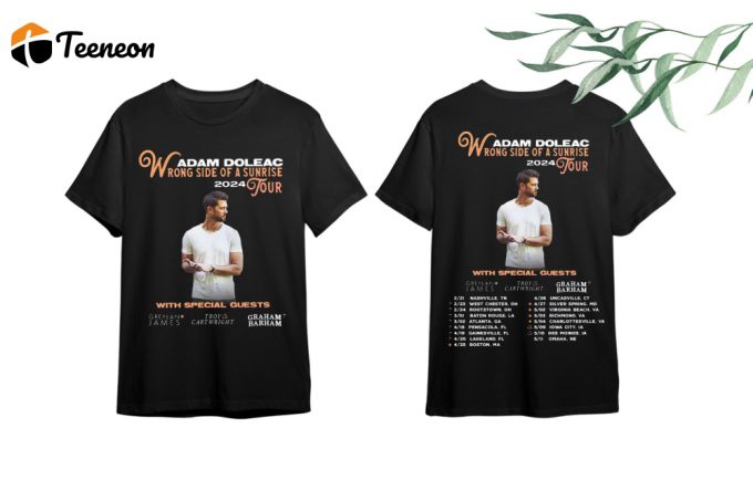 Get Ready For Adam Doleac S 2024 Tour With Exclusive Fan Shirts! Experience The Wrong Side Of A Sunrise Concert In Style 1