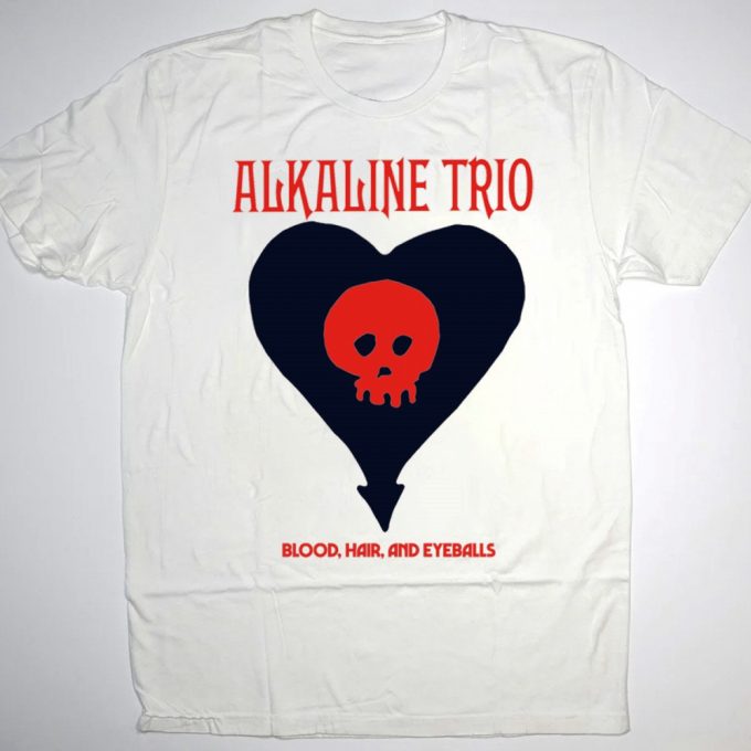 Alkaline Trio Heart Skull T-Shirt Blood Hair &Amp; Eyeballs Tour 2024 Concert Tee 2