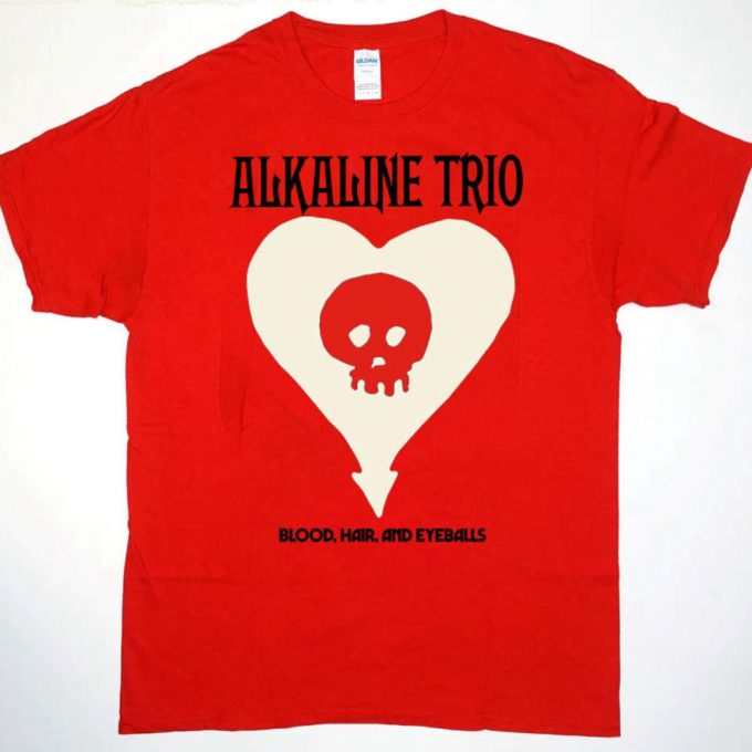 Alkaline Trio Heart Skull T-Shirt: Blood Hair &Amp; Eyeballs Tour 2024 - Music Concert Tee 3