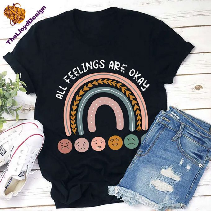 All Feelings Are Okay T-Shirt - Embrace Mental Health Psychology Vintage Unisex Shirt 2