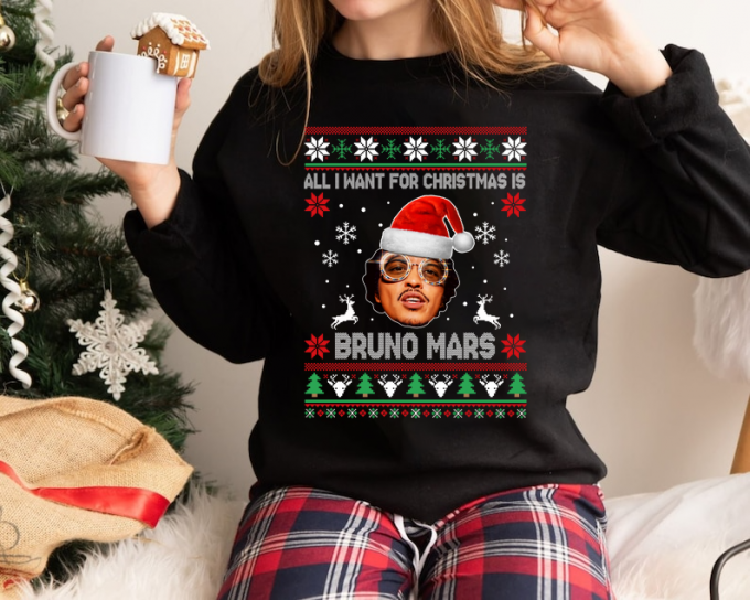 Get Festive With Bruno Mars Christmas Ugly Sweatshirt - Perfect Gift For The Holidays! 2