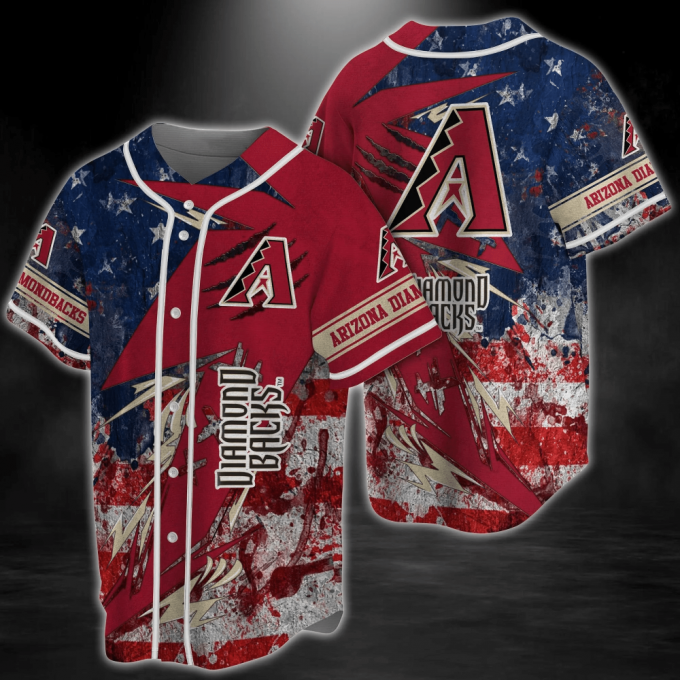 Arizona Diamondbacks Mlb Us Flag Baseball Jersey Shirt For Fans 2