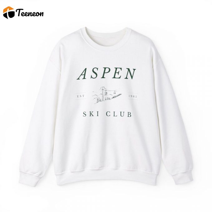 Vintage Inspired Aspen Crewneck Sweatshirt - Stylish Aspen Ski Sweatshirt 1